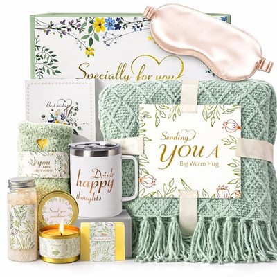 Get Well Soon Gift Basket for Women  Spa Care Package with Blanket & Inspirat...