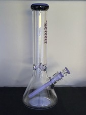 9mm Glass Bong 12 Inch Beaker | Hittin Glass | Heavy | Bongs | Purple | UK