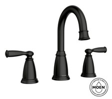 MOEN 3 Piece Banbury Widespread Double-Handle Bathroom Faucet 8" Black 84947BL