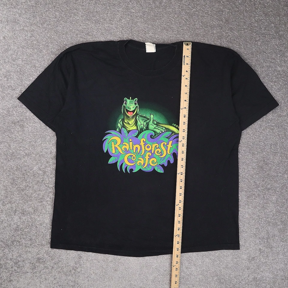 Vintage Rain Forest Cafe Souvenir 2XL Black Short Sleeve T-Shirt - Image 3 of 4