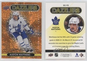 2021-22 Upper Deck Series 2 Dazzlers Orange Auston Matthews #DZ-93