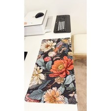Vintage Floral Pattern Extended Mouse Pad Large Non-Slip Desk Mat