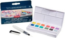 Derwent Pastel Shades Paint Pan Set, Set of 12, Half Pan Size, Water-Soluble, I