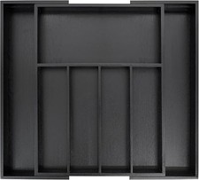 VaeFae Bamboo Drawer Organizer, Expandable Silverware Drawer Dividers and Cutler