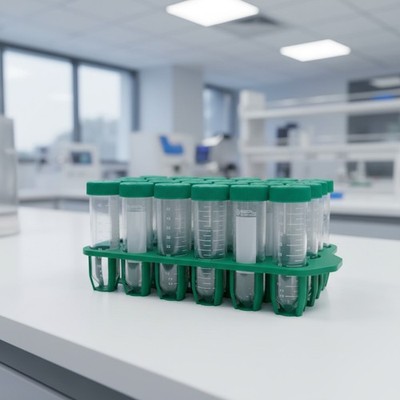 Sterile 50ml Conical Centrifuge Tubes with PP Racks for Lab Use, 25 Tubes