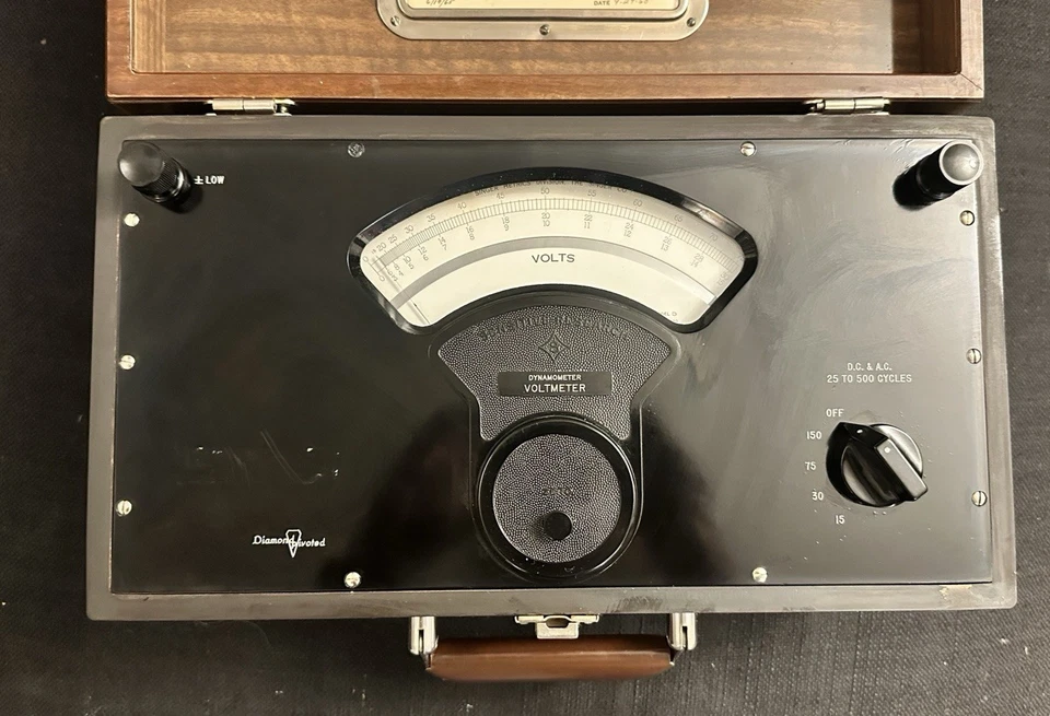 Voltímetro dinamómetro vintage Sensitive Research Instrument Corp 923850 sin probar Foto 3 de 4