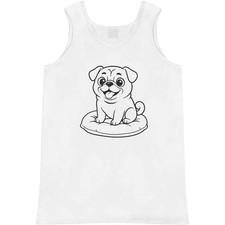 'Happy Relaxed Pug' Adult Vest / Tank Top AV057091
