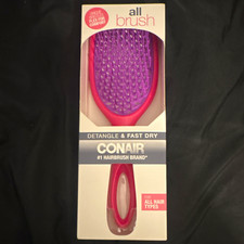 Conair All Brush Detangling Vented Lightweight Oval Hairbrush 9in Pink/Purple