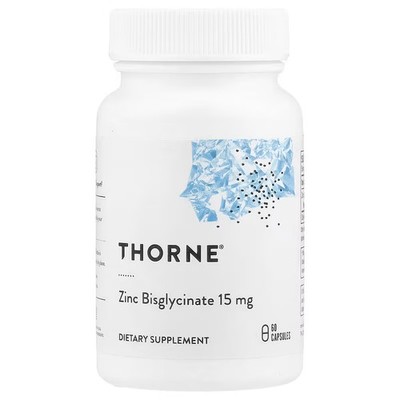 Thorne Zinc Bisglycinate 15 mg 60 Caps Immune Support