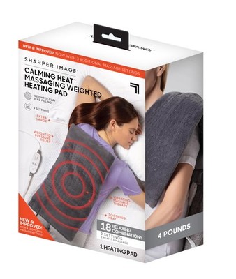 Calming Heat Massaging Vibrations Weighted Heating Pad by Sharper Image |  Tem... 740275053980| eBay