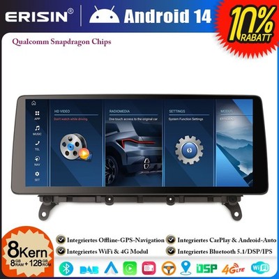 Qualcomm 12,3'' 8GB+128GB Android 14 GPS Autoradio Navi Für BMW X3 F25 CIC DSP BT