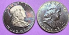 1963 P & D Franklin Half Dollar 2 Coins 90% Silver Artificially Toned!