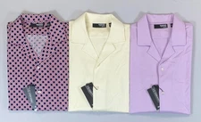 Men's Murano Liquid Luxury SLIM FIT New Hybrid Short Sleeve Button Front Shirt