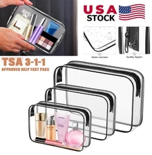 Clear Toiletry Bag TSA Approved Water resistant Travel Makeup Bags Organizer US