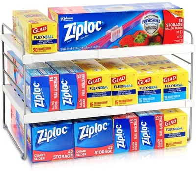 Foil and Plastic Wrap Organizer, Expandable Kitchen Pantry Storage, Height Ad...