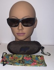 Maui Jim Wassup MJ 123-02W Wrap Black Polarized Sunglasses W/ Cases