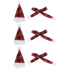  3 Sets Weinflaschen Mini -Schals Hüte Weihnachtsweinflaschen Ornamente Wein