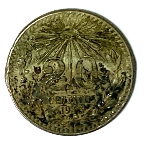 1943 Mexico 20 Centavos Silver — photo from the most recent tracked eBay sale