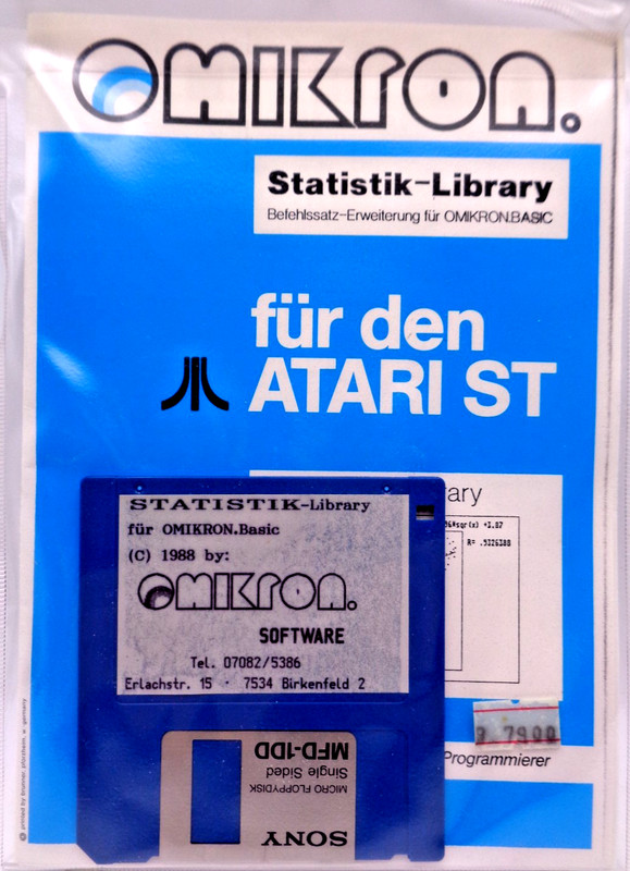 ATARI ST -- STATISTICS LIBRARY (OMICRON)