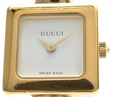 [Exc+5] GUCCI 1900L 19mm Gold White Dial Square Qz Womens Watch JAPAN