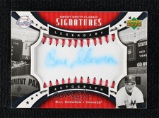 2007 Sweet Spot Classic Legendary Red Stitch Blue Ink Bill Skowron Auto 0eq6