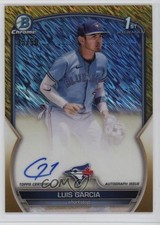 2023 Bowman Chrome Prospect Gold Shimmer Refractor 35/50 Luis Garcia Auto v8j