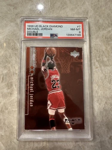 1998 UD Black Diamond Michael Jordan #7 Basketball Card PSA 8 NM-MT /3000 Bulls
