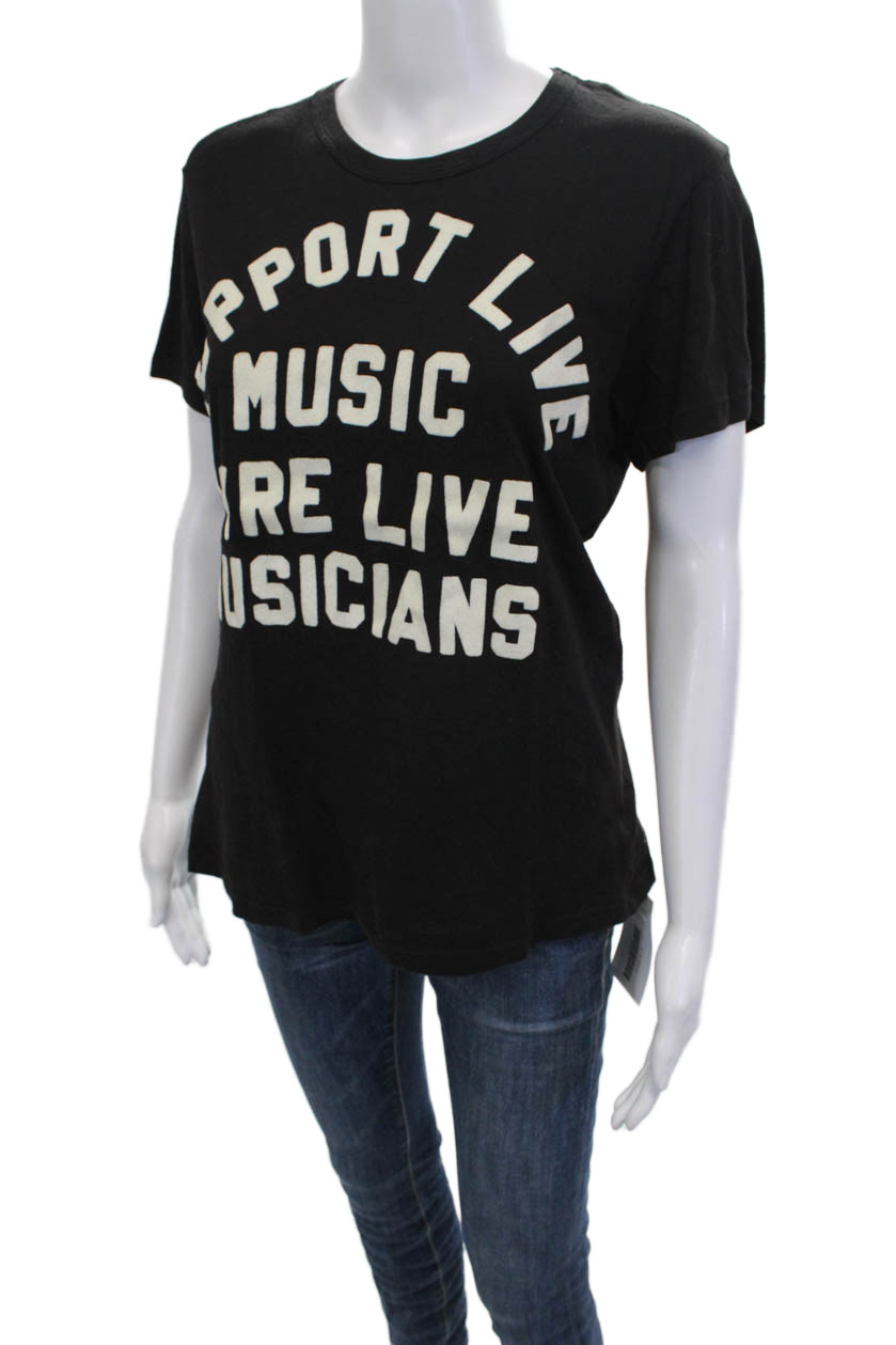 Imogene & Willie Womens Basic Black Cotton Crew N… - image 2