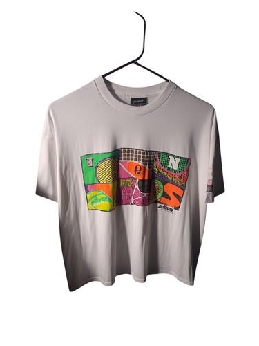Vintage 90s Prince Sportswear Tennis Court Abstract Graphic T-Shirt