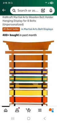 Wooden Martial Arts Belt Display Board - NEW