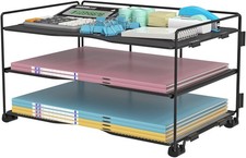 Office Organization - 3 Tier Paper Organizer Letter Tray - Mesh Desk File Organi