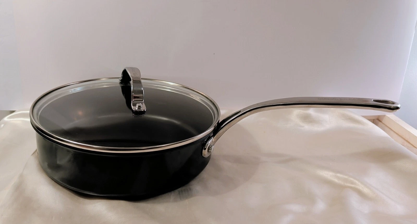 Fry Pan Skillet 10" KitchenAid Nonstick Glass Lid 3 Qt Hard Base Anodized TQ08