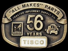 JE25168 VINTAGE 1993 TRACTOR IMPLEMENT SUPPLY CO. TISCO 56 YRS BELT BUCKLE