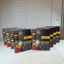 GE GLOW BRIGHT PRO LINE INDOOR OUTDOOR C-7 LIGHTS 8 30 LIGHTS 29 FT. VTG NEW