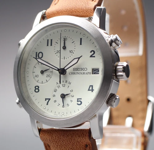 Vintage 1996 【N Mint New Band】Seiko 7T32-7D60 Chronograph SBBP035 Men's Qz Watch