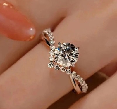 Designer Rundschliff Diamant Ring 14k Gelbgold E F VVS2 IGI Lab Grown 1,40 Ct