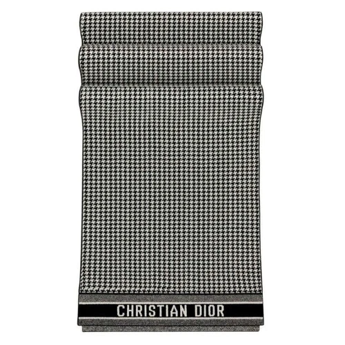 Foulard Christian Dior cachemire blanc noir logo 73,2x18,9 pouces occasion