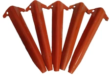 5 US Army Orange Shelter Half Pup Tent Shelter Half Stakes 9" Excellent Genuine