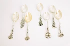 STERLING REED & BARTON HARLEQUIN DEMITASSE SPOONS SET OF 7
