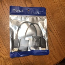 Moread DisplayPort (DP) to DVI Adapter Cable, Gold-Plated, 2-pack- New