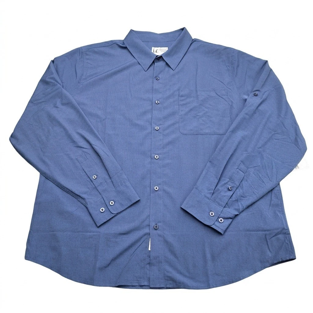 Men's 2XL Marmot Aerobora LS Shirt Arctic Navy Blue Hiking Plaid Button Up NWT