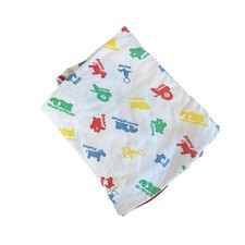 Vintage Baby Receiving Blanket Bears Pony Hippo Lion Dog Primary Colors Cotton