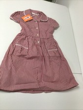 John Lewis Gingham Cotton School Summer Dresses Red and White  Age 6