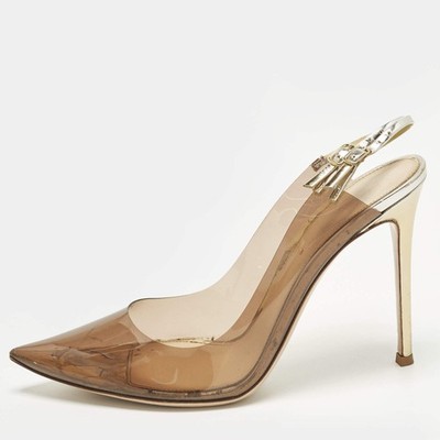 Gianvito Rossi kyle Size 41 Tricolor Leather and PVC Slingback Pumps