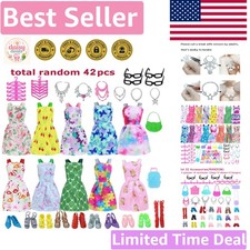 Versatile 42-Pc Doll Fashion Set - Dresses, Shoes, and Accessories for Children
