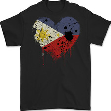 Love Philippines Flag Philipino Day Football Mens T-Shirt 100% Cotton