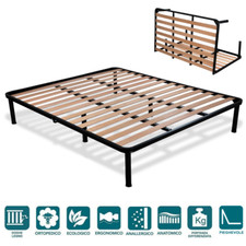 Double Folding Bed Frame 4ft7 x 6ft3 size 140x190 cm Orthopedic - Evergreenweb