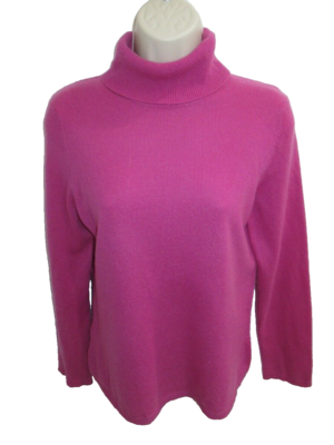 Charter Club 100% 2-ply Cashmere Pink Turtleneck Sweater M