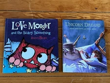 Lot of UNICORN DREAMS & LOVE MONSTER AND THE SCARY SOMETHING by Bright Hardcover
