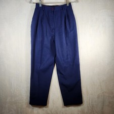 Vintage Worthington Petite Essentials Navy Pants Made In USA Elastic Size 4 P